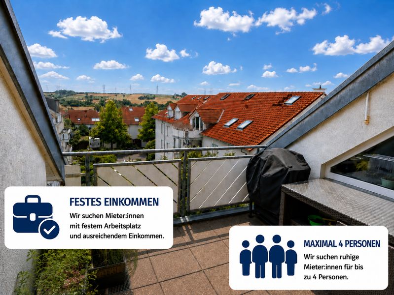 Maisonette-Wohnung in ruhiger Lage von Marbach zu vermieten